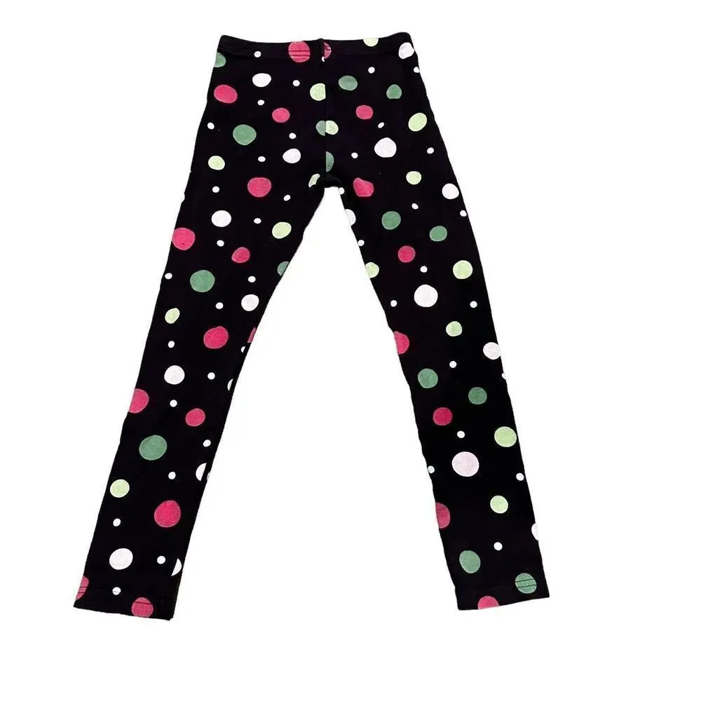Gymboree Merry and‎ Bright Big Girls Size 7 Dot Leggings Dark